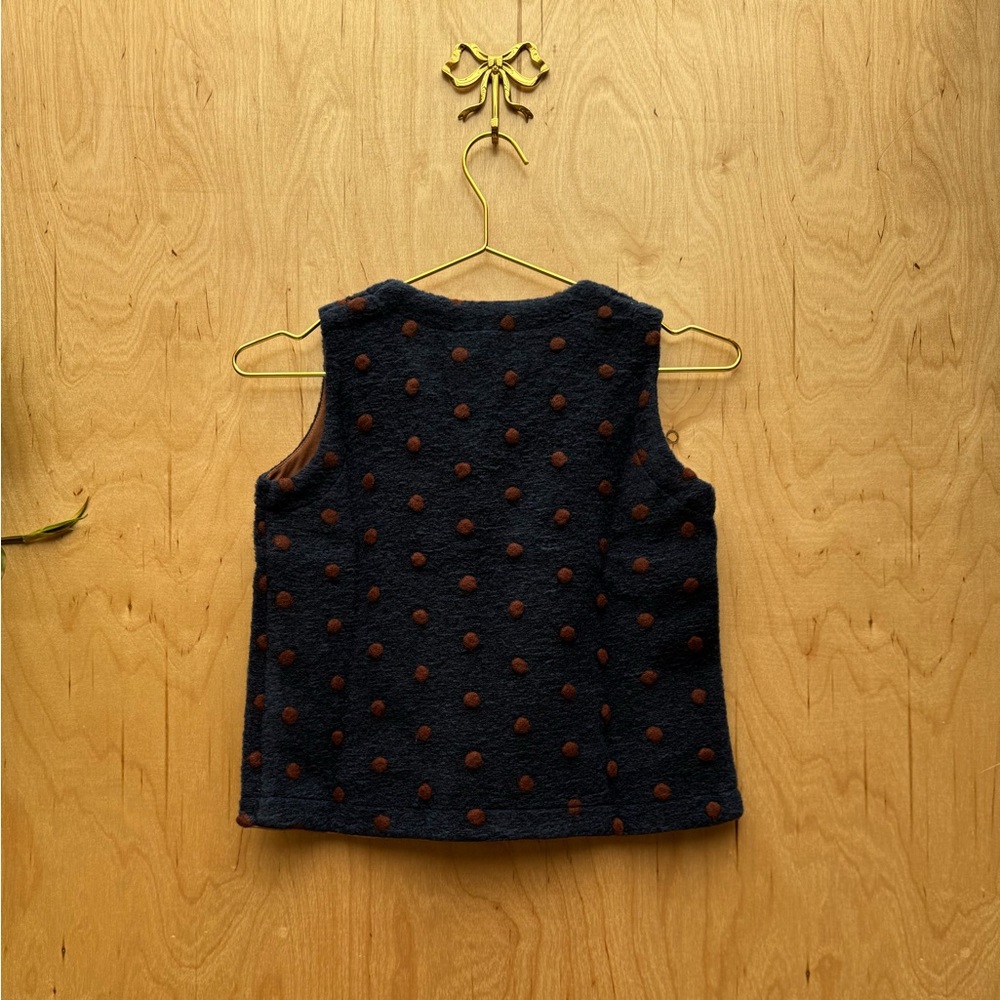 NWT THE SUNDAY COLLECTIVE Wool Blend Polka Dot Sleeveless Vest 6/7Y - Picture 4 of 4